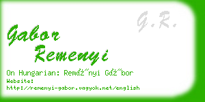 gabor remenyi business card